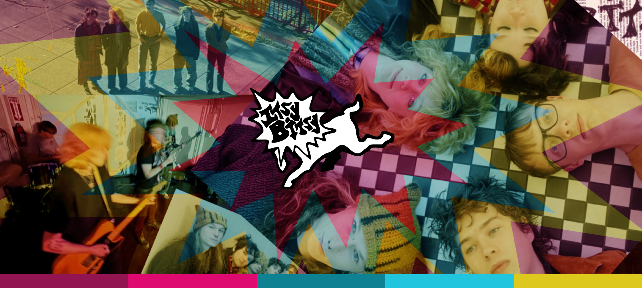 General-purpose banner image designed by Brian Dyer for the band Itsy Bitsy, attached to a color palette.